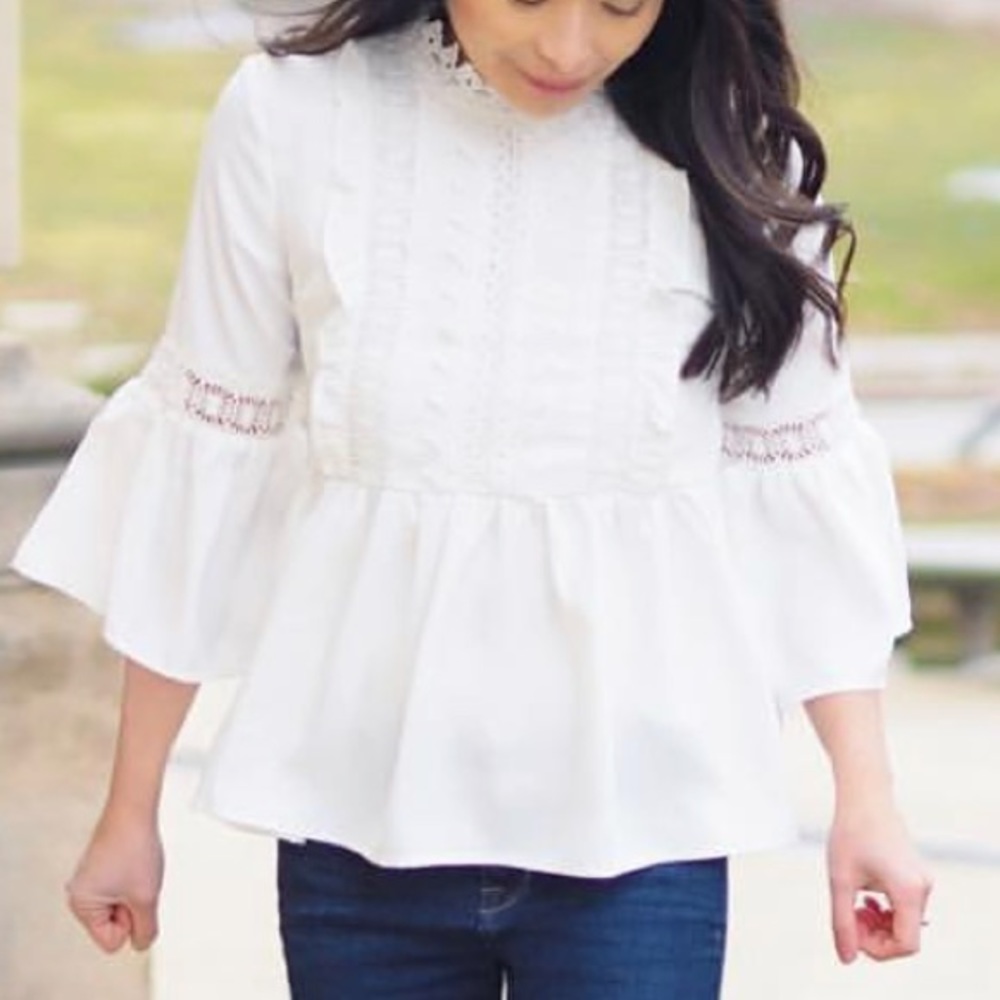 Goodnight Macaroon Babydoll Blouse SIze Medium